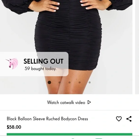 PRETTYLITTLETHING Black Long Sleeve Bodycon Mini Dress - Picture 3 of 3